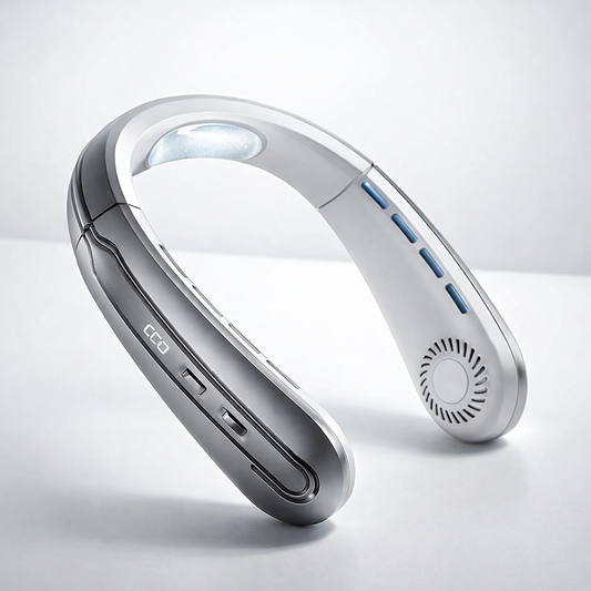 WK 2026 Draagbare Bladloze Nekventilator – 8000mAh Batterij | Blijf Koel de Hele Wedstrijd